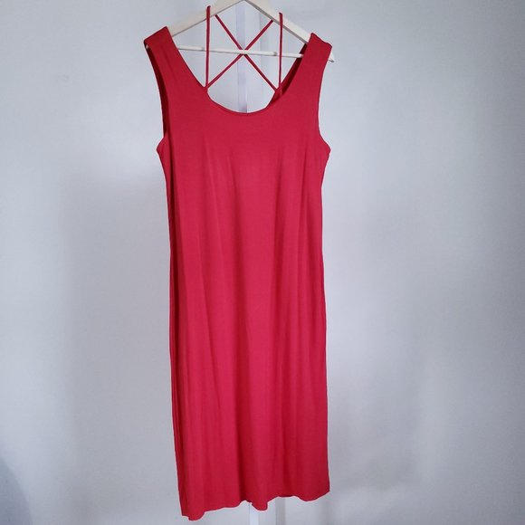 red shift dress sleeveless